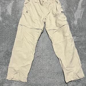 Columbia GRT Pants Mens XL Beige Nylon Zip Off Convertible Hiking